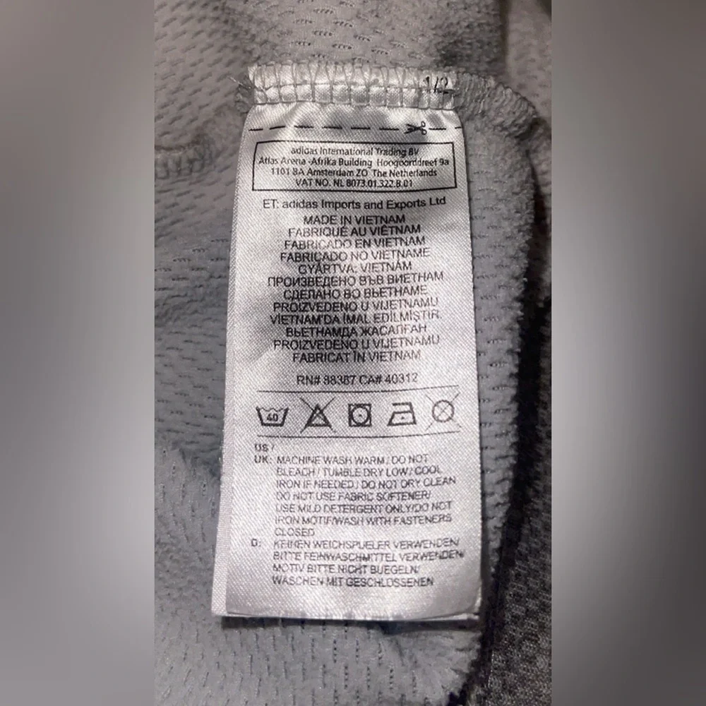 Adidas Climawarm Full-Zip Hoodie Men’s Small Light Gray
